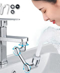 1080 Degree Rotating Faucet Aerator With Universal Splash Filter, Big Angle Swivel Extender, Dual Mode Bubbler in bathroom