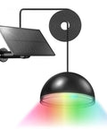 Three In One Solar Powered Pendant Light Multicolor RGBW Dusk To Dawn Outdoor Shed Barn Light With Five Meter Cord IP67 Waterproof