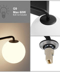Two Light Mid Century Vanity Lights Over Mirror Matte Black With Milk White Glass Globes Dope Industrial Farmhouse Bathroom Lighting Fixture Set IP44 Waterproof Easy Install Vintage Style Bath Glow with close-up of glass globe and bulb socket.