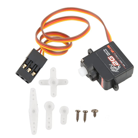 Slick Compact 2G Digital Servo With Rock Solid Torque And Sick Power Coreless Motor Knockout Upgrade For Remote Control Cars Airplanes Helicopter Rigs Precision Steering with servo, connector, and plastic accessories.