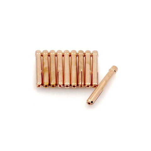 Premium TIG Welding Collet Body And Assorted Collet Kit For WP-17 18 26 Torch fits Lincoln Miller Diamonback and Weldcraft models, showing 15 collet bodies.