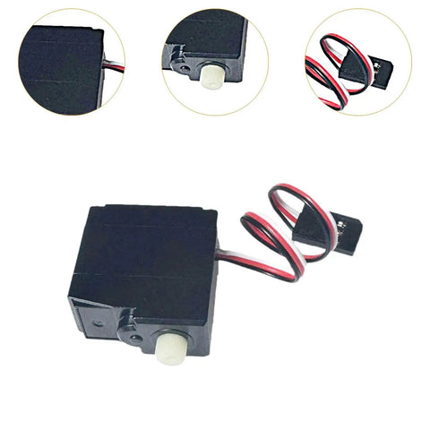 Smooth As Butter Slick Steering Servo Motor Replacement For RC Cars Plug And Play Quick Upgrade Tough Plastic Housing Beastly Torque Ready To Roll Hobby Parts, black servo motor with wires.