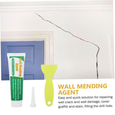 Two Pack Wall Mending Repair Kit With Scraper And Quick Drywall Paste For Cracks, Holes, Gaps, Graffiti Fixes, Self Adhesive Patch Cream, Easy Fast Repair For Damaged Walls