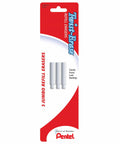 Front view of Jumbo Non Abrasive Refill Erasers Pack Of 3 For Twist Erase Pencils Side FX Click Express And III Clean Erasing