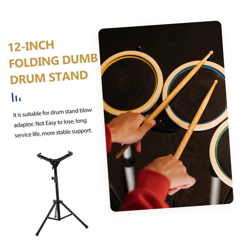 Rock Solid Foldable Drum Stand With Hella Sturdy Alloy Frame, 12-inch size, adjustable height, perfect for practice setups.