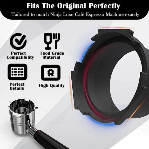 Portafilter Funnel For Ninja Luxe Espresso Machines Barista Grade Anti Splash Reusable Dosing Ring Replacement Coffee Funnel Compatible With ES501 ES601 ES655CO Luxe Series Home Cafe Dessert Shop Accessory