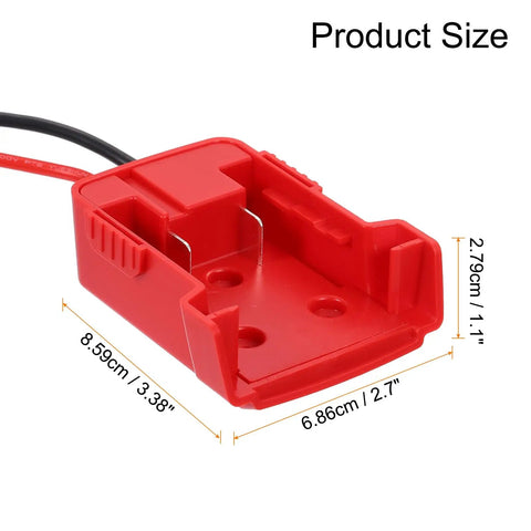 RC Car Battery Adapter Converter Kit For 18V DIY Cars And Trucks With 12AWG Wire Harness And Red Wire Connector ABS Shell