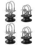 Premium Heavy Duty Nylon Sliding Gate Rollers Four Pack Cantilever Rolling Hardware for smooth silent operation in black and silver design.
