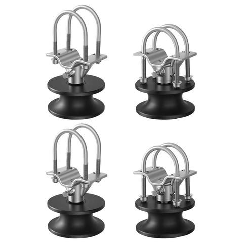 Premium Heavy Duty Nylon Sliding Gate Rollers Four Pack Cantilever Rolling Hardware for smooth silent operation in black and silver design.