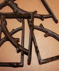 Tree Branch Themed Shelf Brackets Set Of Six, Heavy Duty Rustic Steel Supports For Open Shelves, Forest Style Mounts