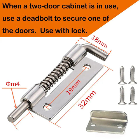 Heavy Duty Cabinet Lock With Keys For Single Or Double Doors Deadbolt Keyed Different shown with dimensions and hardware