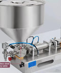 Built Like A Tank Horizontal Pneumatic Liquid Paste Filling Machine with stainless steel rotary valve, designed for easy filling.