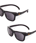 Safety Glasses With Integrated Side Shields 2 Pair Set Smoke Anti Fog Lens Black Frame ANSI Z87.1 Plus Lightweight Build