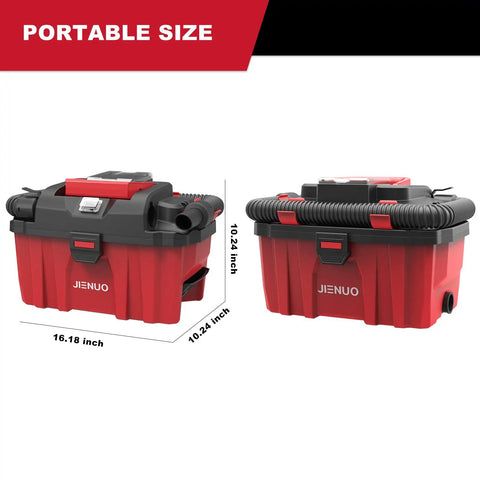 Cordless Wet and Dry Shop Vac With 20V 4.0Ah Battery And Charger, 2.5 Gallon Portable Vacuum Cleaner With Blower, side view