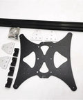 Components of Dual MGN12H Linear Rail Upgrade Kit for CR-10S, including black plate and mounting brackets