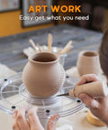 Small 4 Inch Acrylic Lazy Susan Rotation Organizer used for pottery making with smooth ball bearing spin.