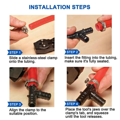Installation steps for Half Inch 90 Degree Pex Elbow Fitting Made From Lead Free PPSU Barb Crimp For Water Lines