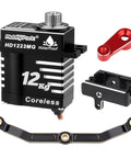 Waterproof 12Kg High Torque Digital Steering Servo For 1/18 TRX4M Crawler With Aluminum Coreless Motor, Mount Bracket And Arm, Steering Link Set