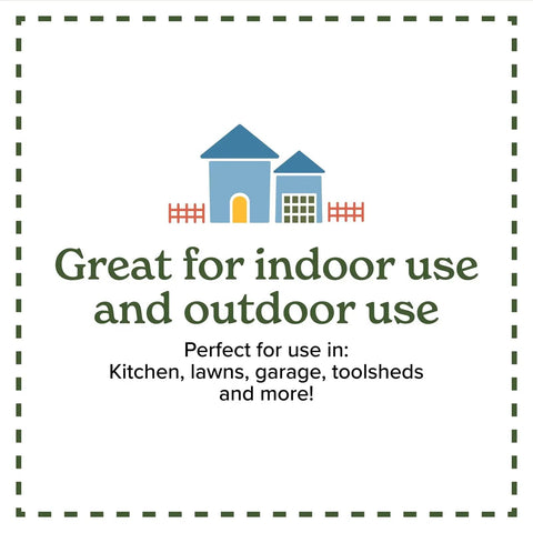 Heavy Duty Small Mouse Bait Stations With Secure Locks For Indoor Or Outdoor Pest Control And Discreet Rat And Mouse Bait Block Holders In A Practical 12 Pack Bundle To Kick Those Nasty Critters Out, shown with houses and lawn.