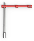 Red and silver LugStrong 26 Inch Universal Compact Lug Wrench Set With Heavy Duty Tire Iron And Lug Nut Remover in L-shape