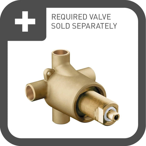 Three Way Diverter Shower Valve With M-Pact Common Valve System, brass construction, standard half inch connection shown