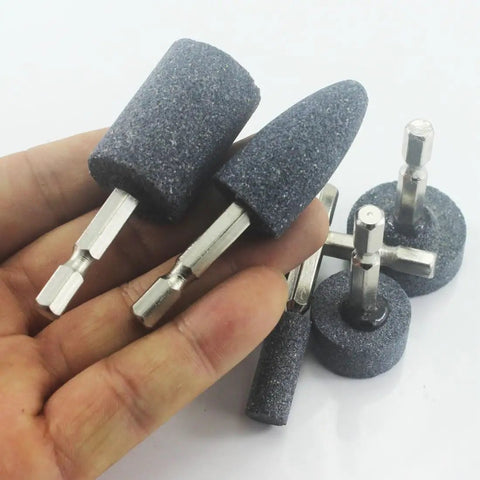 6 Pack Rotary Grinding Stones with 1 4 Inch Hex Shank for Rotary Tools in Hand