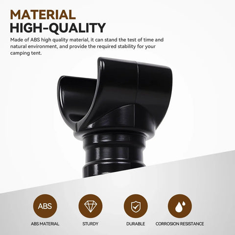 Two Pack Pop Up Camper Bed Support Clasp for Tent Poles, Quick Release Center Bow Connector close-up, ABS material detail