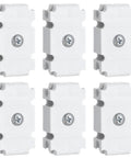 Six Piece Joiner Plates Kit For Closet Support Brackets And Shelf Organizer Grid Connectors with heavy duty plastic clamps.