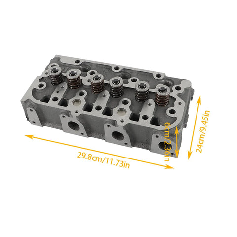 Heavy Duty Complete Cylinder Head Assembly With Precision Valves And Durable Sealing Gasket Kit For D1305 Motor RTV1100 side view with dimensions.
