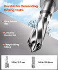 Heavy Duty 1450W Magnetic Drill Press With Rocking Horse Magnet, 1.6 Inch Coring Bit For Steel, showing sharp cutting edges and HSS drill.