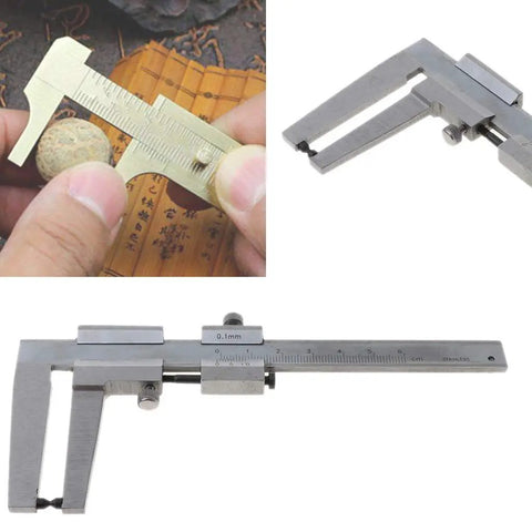 Disks Measuring Tool 0-60mm Thickness Measurement Professional Steel Verniers Calipers measuring thickness of an object.
