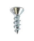 One Hundred Count Gage Six By Half Inch Coarse Thread Phillips Flat Head Wood Screws Zinc Plated Heavy Duty Fasteners For Mdf And Plywood showing detailed view of screw head.