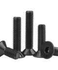 Flat Head Hex Socket Cap Screws Set M5 8 12 16 20 30mm Fully Threaded Rugged Black Oxide Alloy Steel Grade 10.9 CSK Allen Head