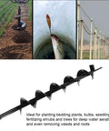 Heavy Duty Hole Digger Drill Bit For Quick Tree Planting And Post Holes, shown digging in soil, 100x800mm auger bit