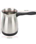 Electric Turkish Coffee Pot 600ml Stainless Steel Brewer For Turkish Arabic Greek Coffee Maker With Removable Anti Scald Handle