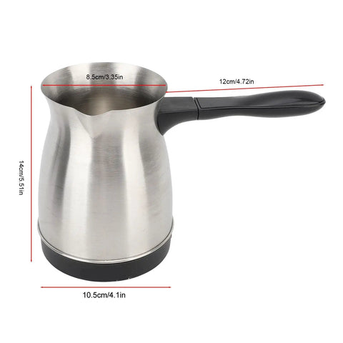 Electric Turkish Coffee And Tea Maker 600ml Capacity 600W Stainless Steel Pot With Anti Scald Handle