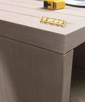 Premium Brass Table Leaf Dowel Pins And Extension Table Connectors on a wooden table edge for secure alignment and stability.