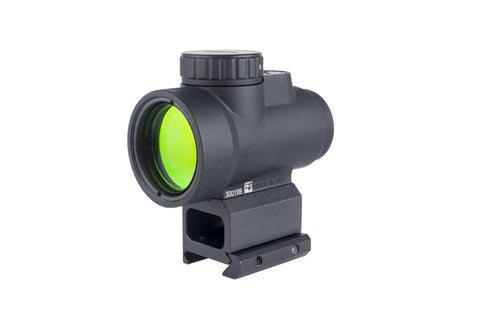 MRO SD 1x25 Red Dot Sight with Adjustable LED 2.0 MOA Red Dot and Lower One Third Co Witness Mount, side view