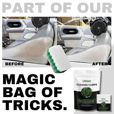 Hydrating Car Cleaner Cubes On The Go For Interior Surfaces Leather Plastic Carpet Vinyl And Tesla Vegan Leather Non Toxic Color Safe No Water Needed Rich Lather Wipe Down Easily, before and after boat seat cleaning