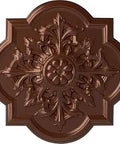 Copper Penny Hand Painted Ceiling Medallion, 31 1/4 Inch O.D., 2 Inch Projection, intricate design, rich copper color