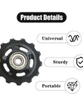 2 x 13T Bicycle Gear Jockey Wheels Upgrade For Most Bikes, Pro Grade Derailleur Pulleys With Sealed Bearings detail view