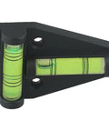 Micpointik T-Shaped Bubble Level, 2-Way Horizontal for spirit Level, black body with fluorescent green vials for easy visibility.