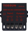 Front view of a Two Pack 12V To 5V Step Down Converter 5V 10A 50W Power Supply Module For Automotive And 12V And 24V Systems With Auto Protection