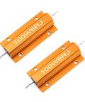 Tough As Nails Wirewound Aluminum Shell Resistor 8 Ohm 100 Watt 5 Percent Tolerance Pro Grade Pair in orange aluminum housing.