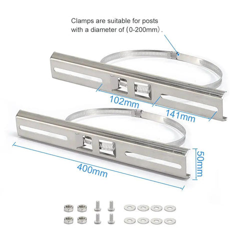 Stainless steel pole mount bracket kit and clamps for Waterproof Outdoor Electrical Enclosure Box With ABS Plastic Construction