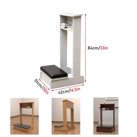 Kneeling Prayer Bench With Shelf For Home And Church Prayer Chair Stool 20 By 16 By 33 Inches White Solid Wood Cushioned Kneeling Pad