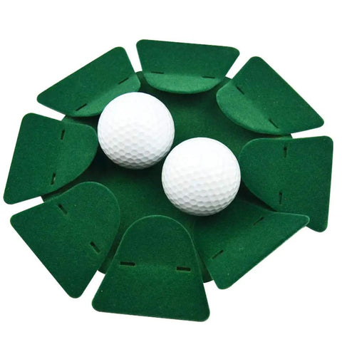 Two Pack Green All Direction Golf Putting Cup Indoor Outdoor Practice Hole Metal 18 cm Diameter Lightweight Portable Putting Aid