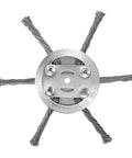 Top view of Heavy Duty 6 Inch Steel Weed Eater Blades With Steel Wire Bristles For Saker Trimmers Brush Cutters And Cordless String Trimmers