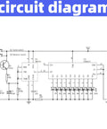 Circuit diagram for Two Pack Soldering Practice Kit With CD4017 And NE555 Chips For Lucky Wheel LED Light Projects