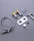 Concealed Wall Mount Hot And Cold Bidet Spray Set With Brass Mixer Valve Chrome Handheld Sprayer Shattaf components displayed